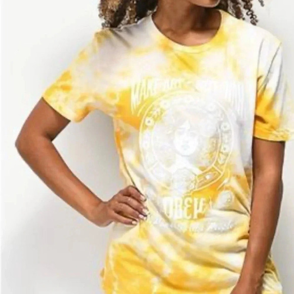 Obey Worldwide Size Small Make Art Not War Yellow White Vintage Hippie - Picture 1 of 5